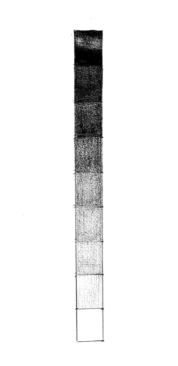 鉛筆の濃淡を段階的に描き分けた練習